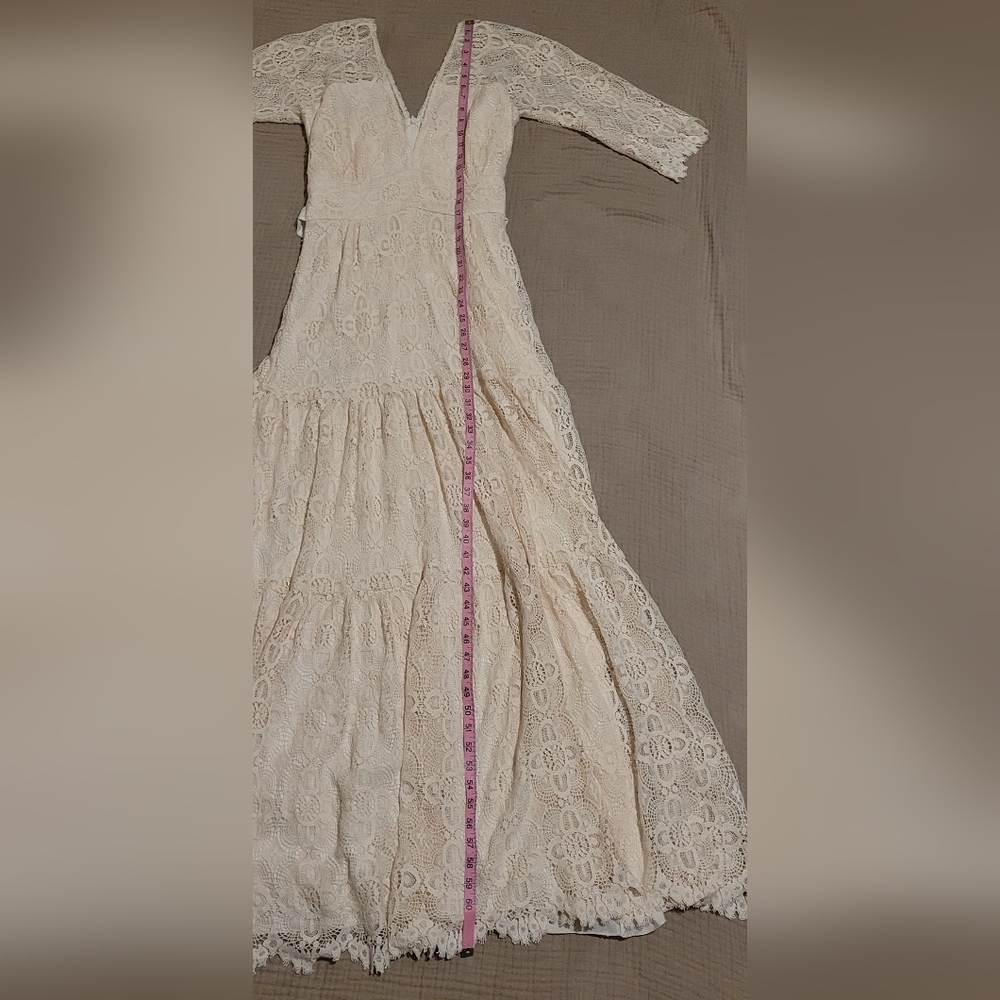 Kite and Butterfly French Lace "Rena" Boho Gown - Size Small - Picture 9 of 16